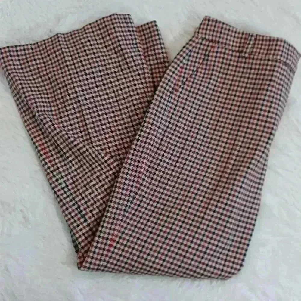 Boden Red and White Checkered Flare Pants - Picture 6 of 7